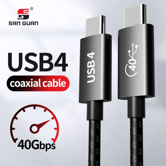 Коаксиальная линия прямых продаж с фабрики USB 4.0 100 Вт от C до типа C, кабель для быстрой зарядки и быстрой зарядки с луженой медью